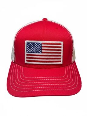 USA Flag patch / red white trucker hat